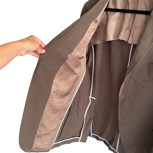 COPPLEY Linen 2 Button Front Blazer  Dark Taupe 42R - Picture 4 of 10
